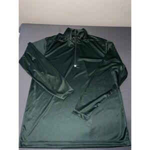 Paragon Mens Quarter Zip Pullover Forest Green Performance Long Sleeve‎ Shirt L